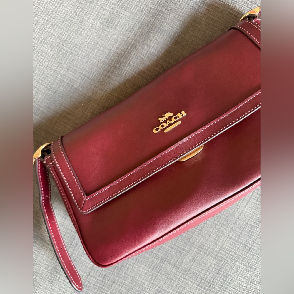 Coach Burgundy Leather Shoulder and Crossbody Bag